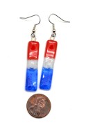 Red White Blue Glass Earrings